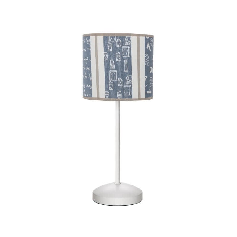 foto del prodotto fabrilamp my lamp letters lampada da tavolo blu bianco 1xe14 43x20d