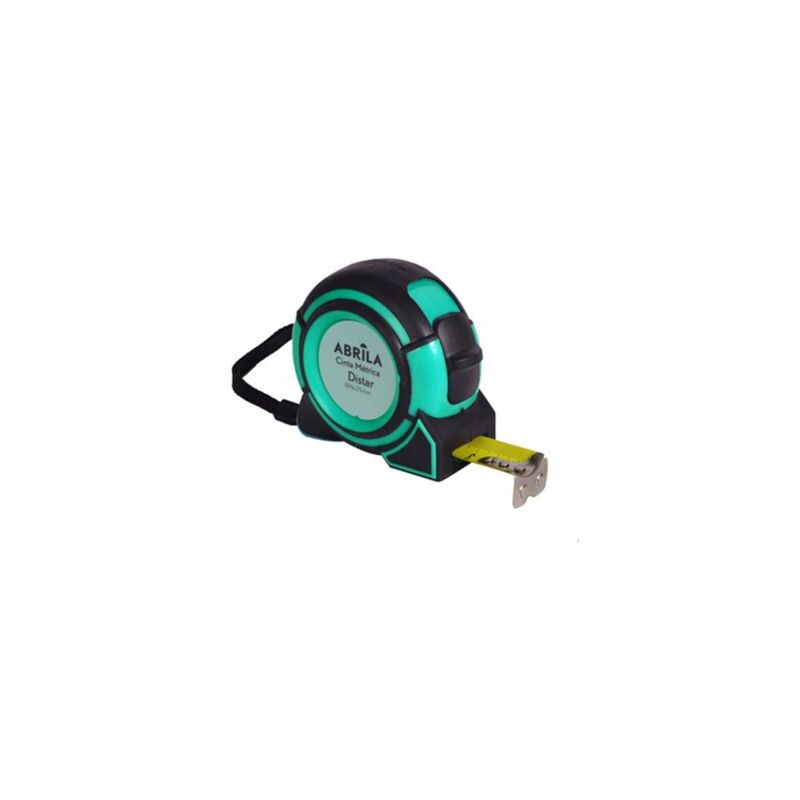 foto del prodotto fabrilamp nastro di misurazione distar 8mx25mm nero verde con blocco, clip magnetica, clip e impugnatura ergonomica