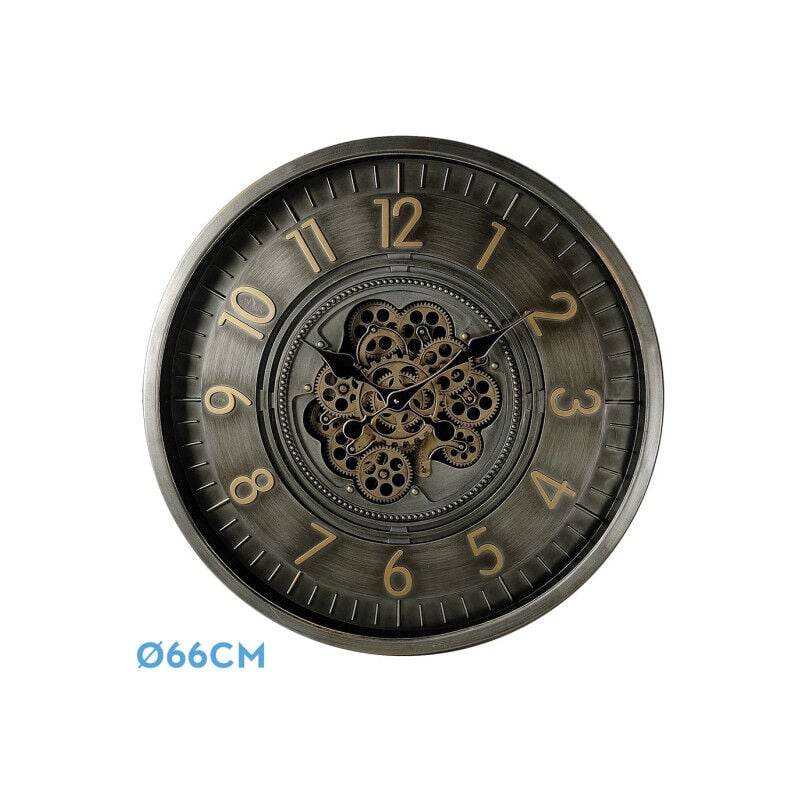 foto del prodotto fabrilamp orologio da parete de trento oro pelle 66x66x10cm con movimento