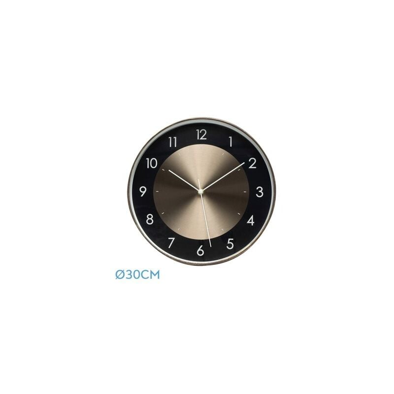 foto del prodotto fabrilamp orologio de muro berwin alluminio nero 30d movimento continuo