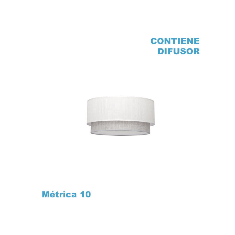 foto del prodotto fabrilamp paralume a sospensione kenya m10 bianco grigio 40dx38dx22h diffusore incluso