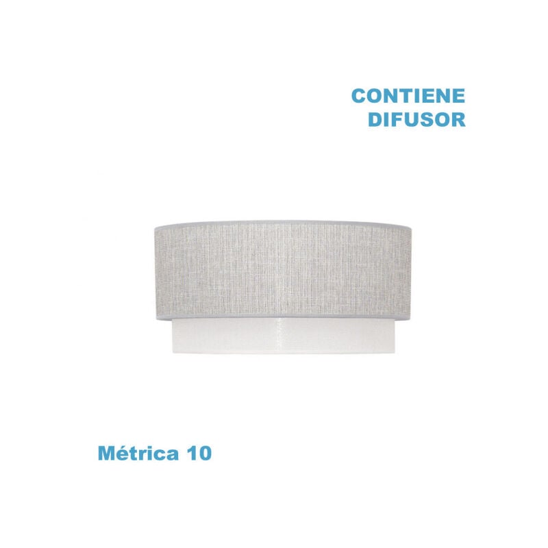 foto del prodotto fabrilamp paralume a sospensione kenya m10 grigio bianco 50dx48dx23h diffusore incluso