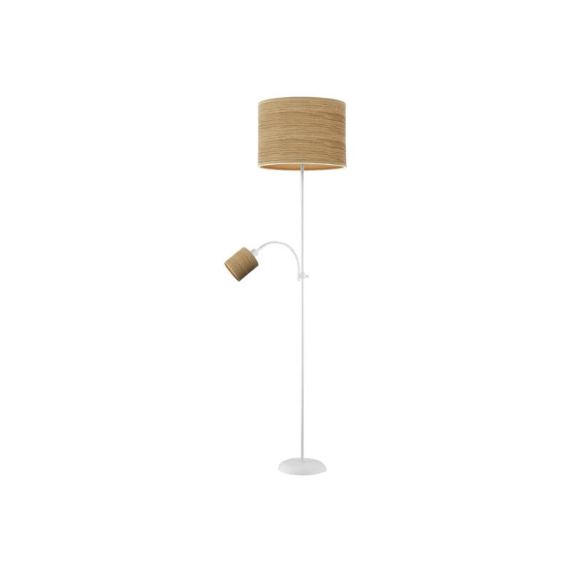 foto del prodotto fabrilamp pavimento soggiorno armonia 1xe27 1xe14 legno bianco legno chiaro lettore 155x40x40 cm