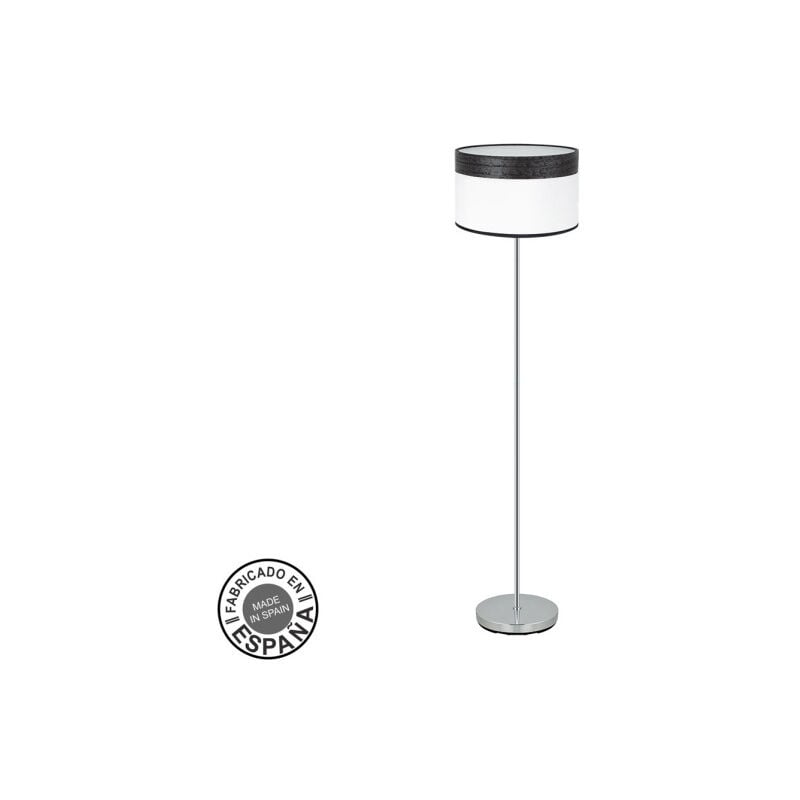 foto del prodotto fabrilamp - pavimento soggiorno cloe 1xe27 cromo/legno bianco nero162x40x40 cm