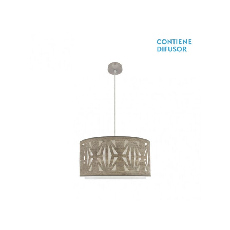foto del prodotto fabrilamp pendente in nichel legno grigio modello katerina