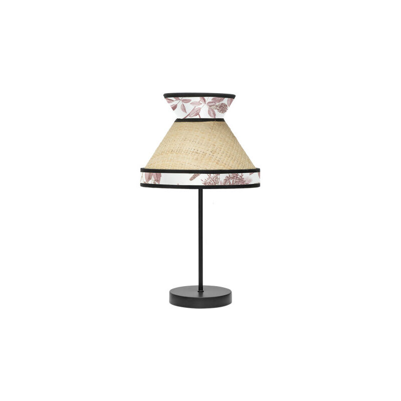 foto del prodotto fabrilamp piccola lampada da tavolo constantinople 1xe14 beige rosso 45x20x20cm