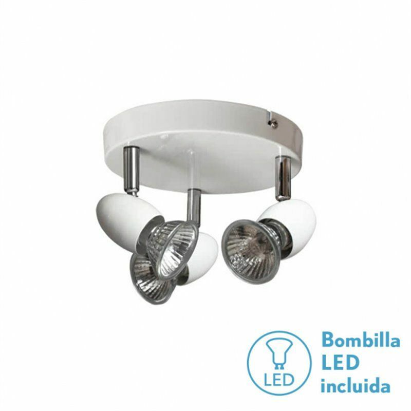 foto del prodotto fabrilamp plafoniera spotlight sonora bianca 3xgu10 con lampadine 17x13cm 