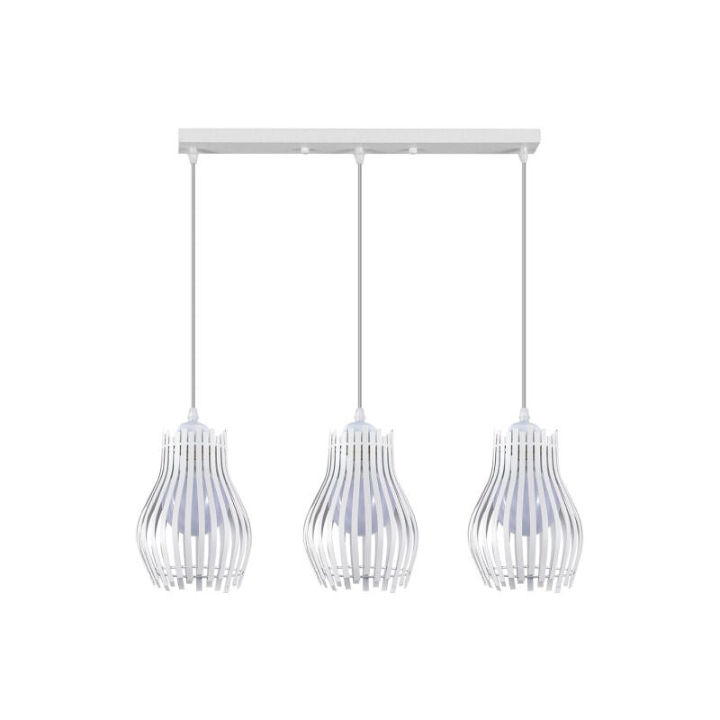 foto del prodotto fabrilamp - ragusa lampada da soffitto allungata bianco 3xe27 regx64x16cm