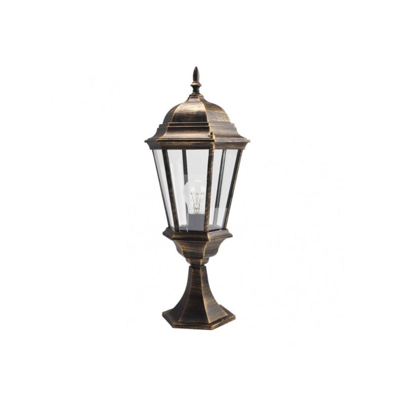 foto del prodotto fabrilamp regulus lampada da parete per esterni in alluminio 1xe27 nero oro 56x23x23 cm ip44