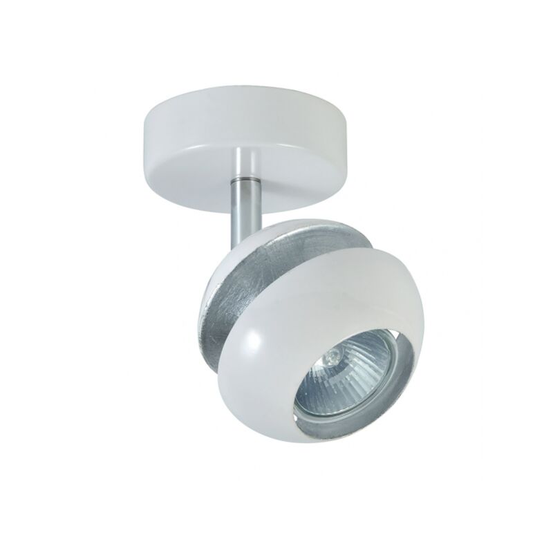 foto del prodotto fabrilamp riflettore beethoven 1xgu10 bianco argento 14x13x8,5 cm