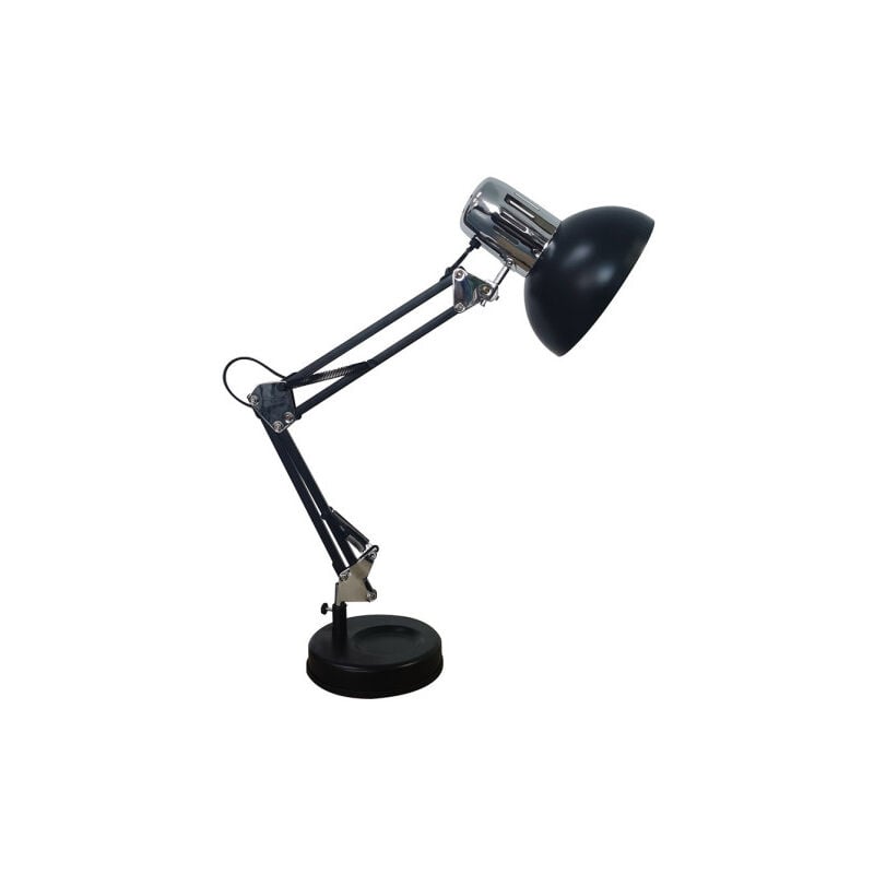 foto del prodotto fabrilamp rutilo nero cromo 57x39x15 cm lampada da tavolo articolata