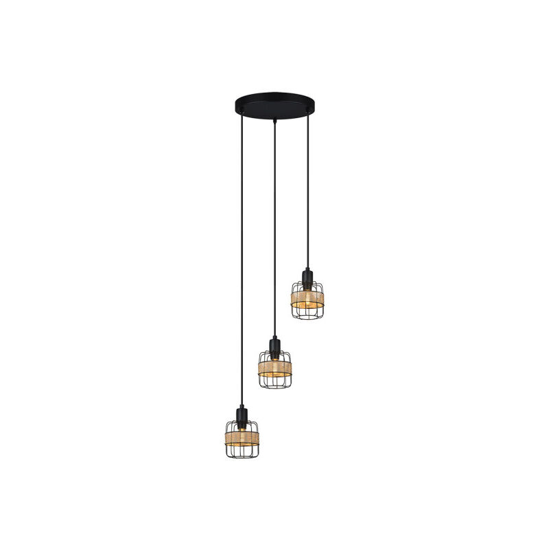 foto del prodotto fabrilamp soffitto zenda 3xe14 forge rattan regx25x33 cm