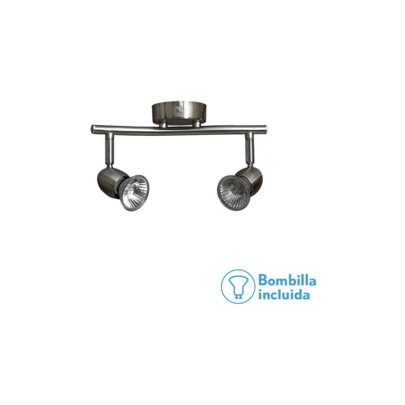 foto del prodotto fabrilamp striscia luminosa sonora in nichel 2xgu10 lampadine alogene incl. 15x26