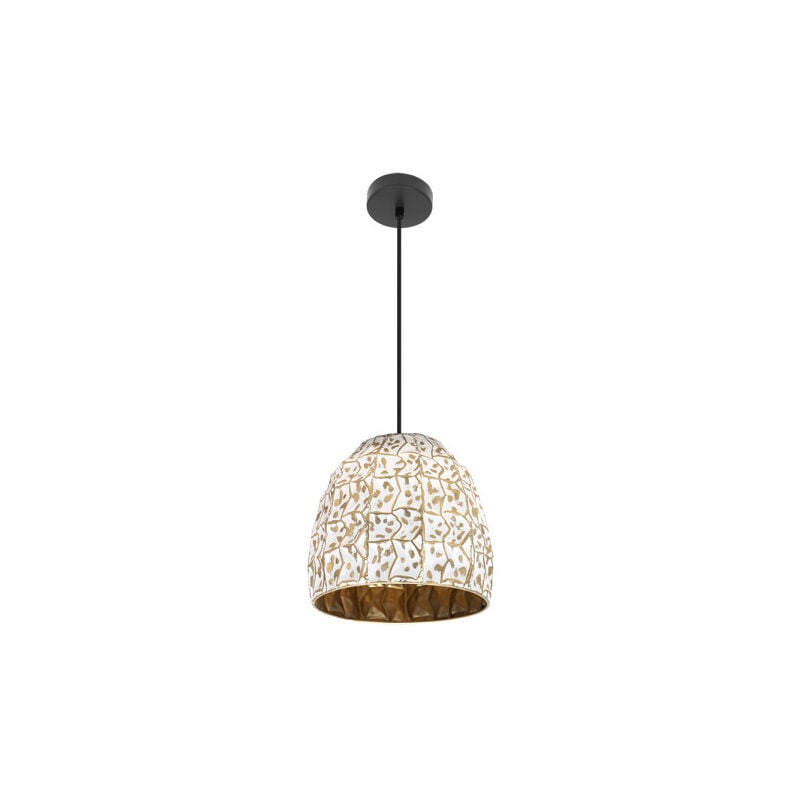 foto del prodotto fabrilamp tebas lampada a sospensione nero bianco oro deceiling lamp 1xe27 regx33x33 cm