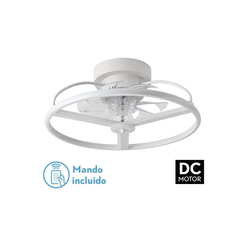 foto del prodotto fabrilamp ventilatore 60w dc bora white 8 blades transp. 18x50x50cm 6vel. 3 colori terremoto, memoria, timer e controllo intensit 5100lm