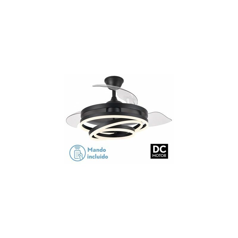 foto del prodotto fabrilamp ventilatore 72w dc kai nero 3 lame transp. 6vel. 3 colori 43 58x50 107 terremoto, memoria e temp. 6120lm