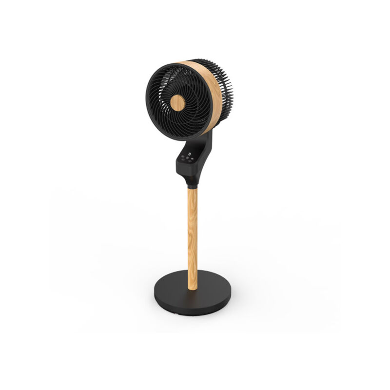 foto del prodotto fabrilamp ventilatore da pavimento byzantium nero faggio 50w 3 velocit 95x30x30 oscillante, display touch, telecomando e timer