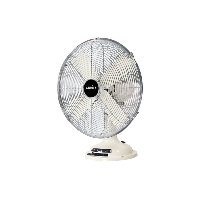 foto del prodotto fabrilamp ventilatore da tavolo capitolio crema cromo 37w 3 velocit 4asp. fisso e rotante 42x35x27cm