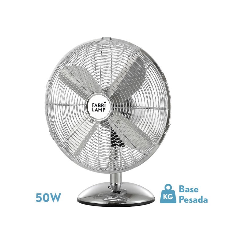 foto del prodotto fabrilamp ventilatore da tavolo pali cromo 50w 3 velocit oscillante
