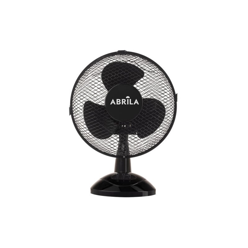 foto del prodotto fabrilamp - ventilatore da tavolo pizarro piccolo nero 2 velocità 25w regolabile fisso e rotante 36x27x17cm
