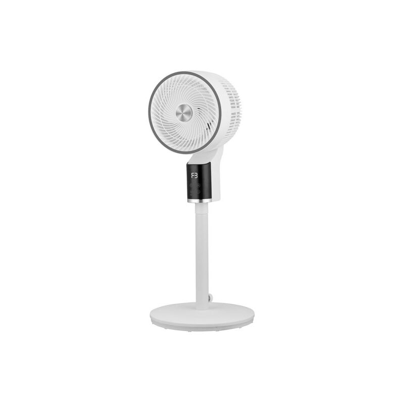 foto del prodotto fabrilamp ventilatore da terra persiano bianco cromo 50w 3vel 3vel regx33x33cm display oscillante, telecomando e timer