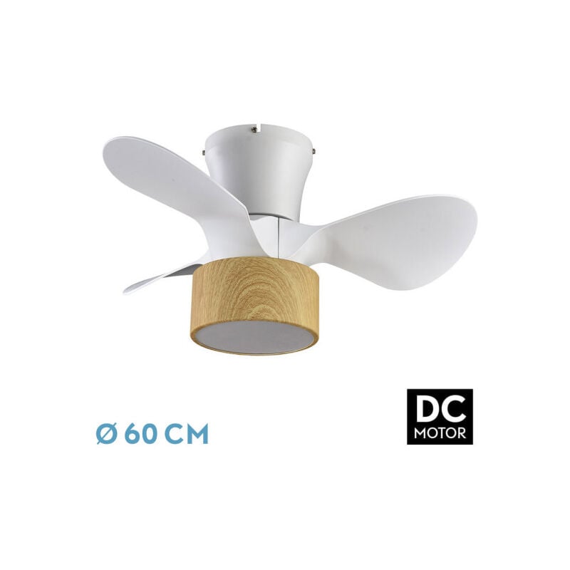 foto del prodotto fabrilamp ventilatore dc 24w kos bianco faggio 3 lame 60d 6 vel. 2390lm 3000 4500 6000k con telecomando, memoria e timer