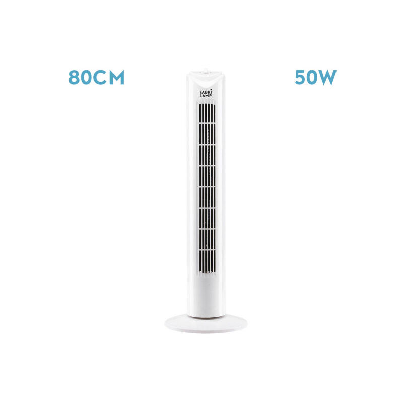 foto del prodotto fabrilamp ventilatore de tower terowhite 3 vel 50w timer oscillante 80x25x25 cm