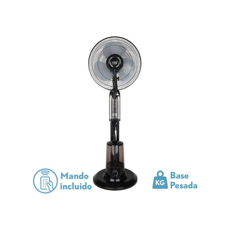 foto del prodotto fabrilamp ventilatore de ventilatore a piantana nero tromba 3 vel 80w serbatoio nebulizzatore de acqua 3l w remote timer 120x45x40 cm