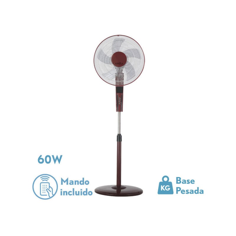 foto del prodotto fabrilamp ventilatore de ventilatore da pavimento ray bordeaux ng.3 velocit .60w.5 asp 43d w remote e timer 0,5h 7,5h
