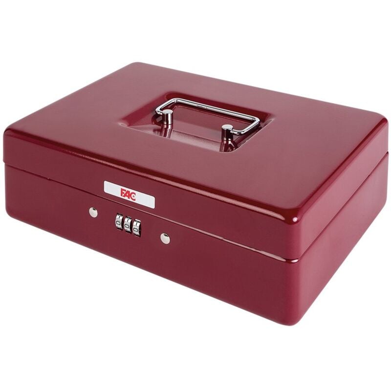 foto del prodotto fac 17047 cassetta di sicurezza con combinazione, numero 3, colore rosso