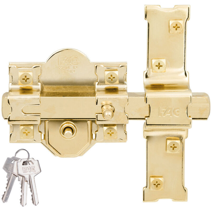 foto del prodotto fac chiavistello di sicurezza 301 r 80 dorato acciaio 50 mm 80 mm