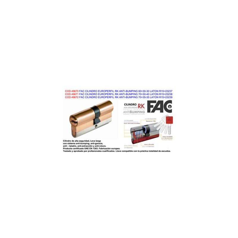 foto del prodotto fac cilindro antibumping europeprofile rk 7035 35 ottone r1523239