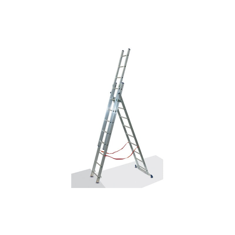 foto del prodotto facal scala alluminio telescopica euro stilo 3 rampe x 11 gradini mt 7,40