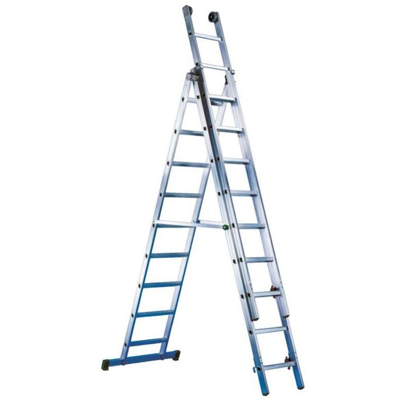 foto del prodotto facal scala alluminio telescopica trasfomabile 6 6 6 gradini 2mt allungabile