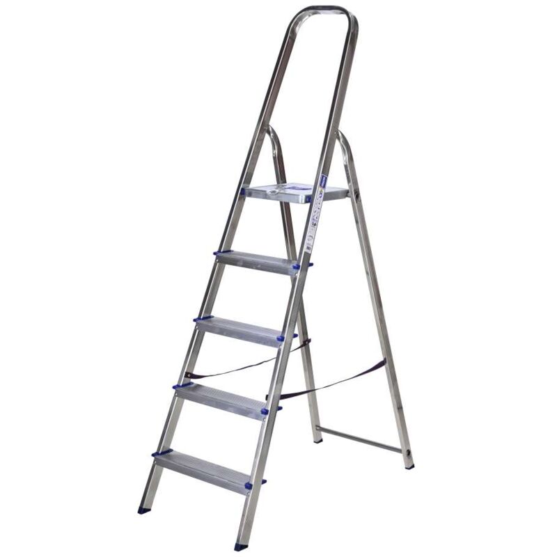 foto del prodotto facal scala in alluminio 5 gradini silver con pedana in acciaio