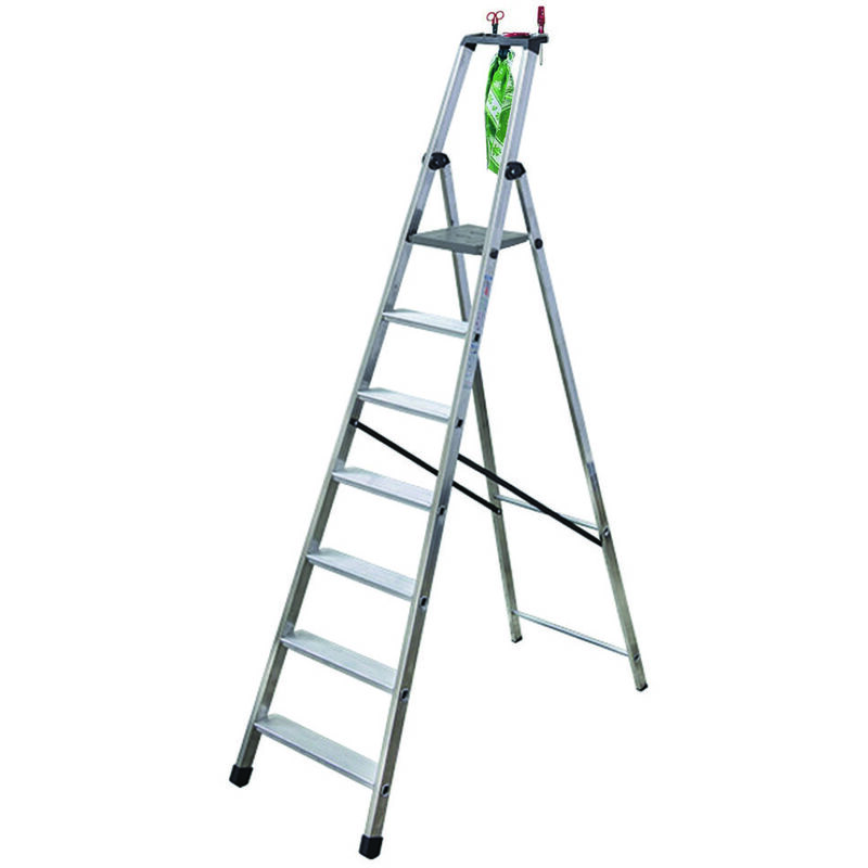 foto del prodotto facal scala in alluminio euroscala piu su en131 5 gradini cm.50x10,5x188h 112h pedana kg.5,8