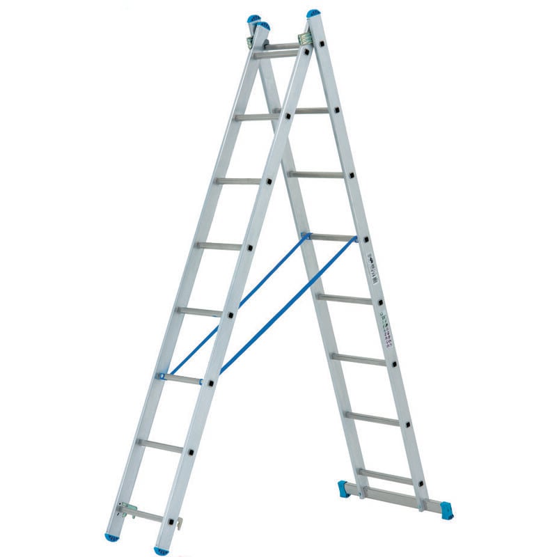 foto del prodotto facal scala stilo alluminio doppia estensibile gr en 131 2x7 gr. cm.202 314h. kg.8,5 base cm.80 sl200 2 