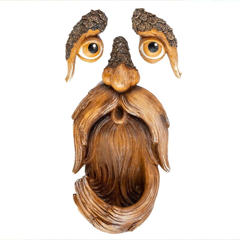 foto del prodotto facce di alberi, ornamenti da giardino decorazione per esterni mangiatoia per uccelli selvatici, scultura di facce di alberi, divertenti decorazioni
