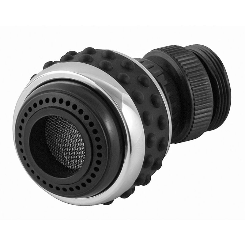 foto del prodotto fackelmann 61016 adattatore girevole per rubinetto acqua 1 pollice plastica cromata in nero