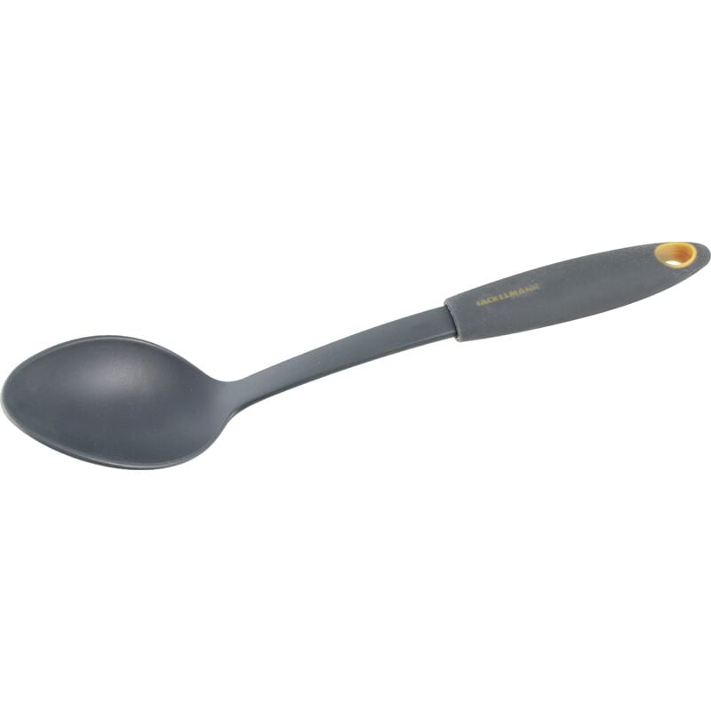 foto del prodotto fackelmann collection cucchiaio in nylon, manico soft touch colore arancio grigio , quantit 1 pezzo, nero