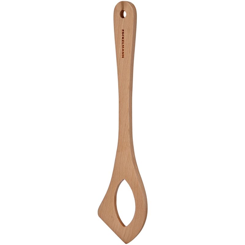foto del prodotto fackelmann cucchiaio forato per risotti, utensile da cucina resistente ideale per preparare e mescolare riso, materiale legno di faggio, dimensioni