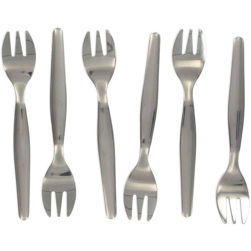 foto del prodotto fackelmann lot de 6 fourchettes hu tres set di 6 forchette per ostriche, acciaio inossidabile, inox