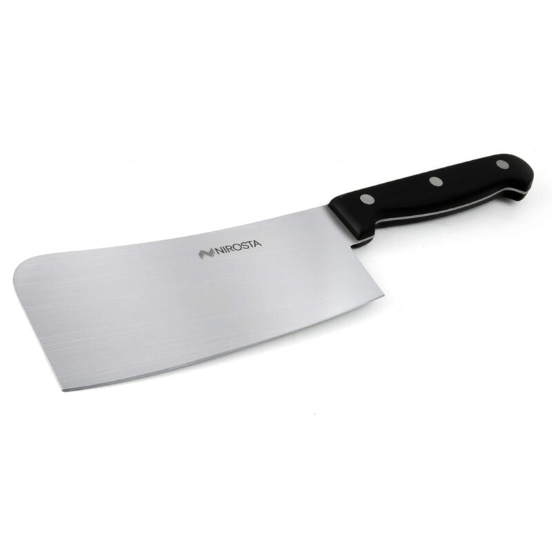 foto del prodotto fackelmann nirosta mannaia monopezzo forgiato in acciaio inossidabile con impugnatura ergonomica dimensioni lama 15x7,3 cm dim 27x7,3x1,5 cm linea