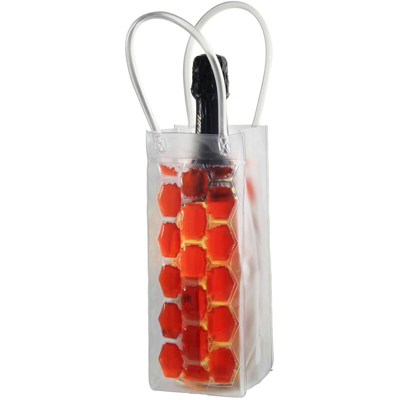 foto del prodotto fackelmann sacchetto refrigerante raffredda bottiglie con maniglie per il trasporto, in plastica disponibile nei colori rosso, blu e trasparente dim