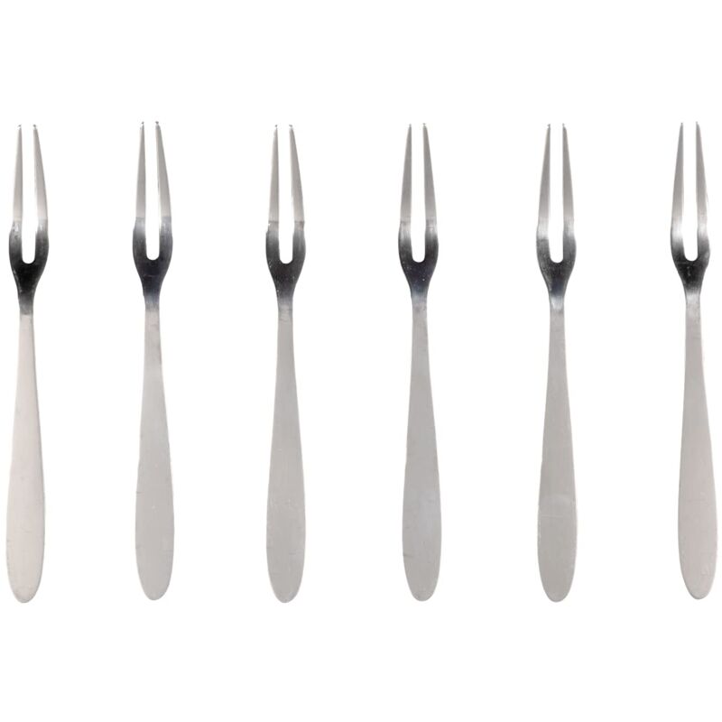 foto del prodotto fackelmann set 6 forchettine per pesce e lumache in acciaio inox 12,5cm, legno, colore argento , quantit 1 pezzo