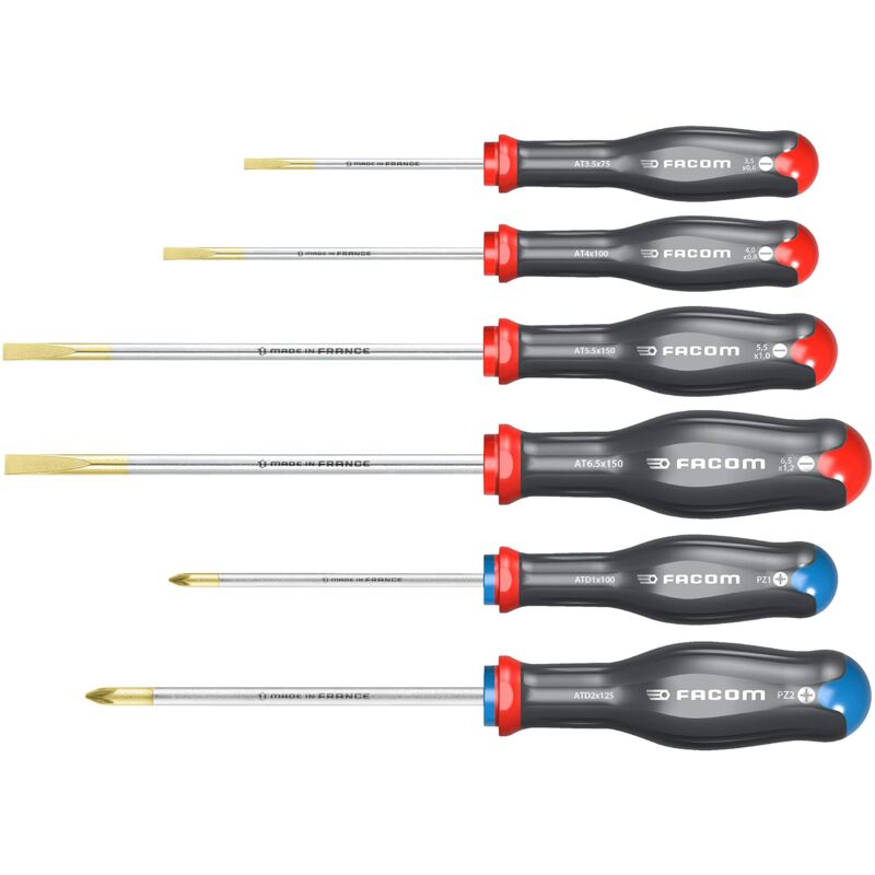 foto del prodotto facom atd.j6 set di 6 cacciaviti protwist per viti phillips pozidriv lame rotonde