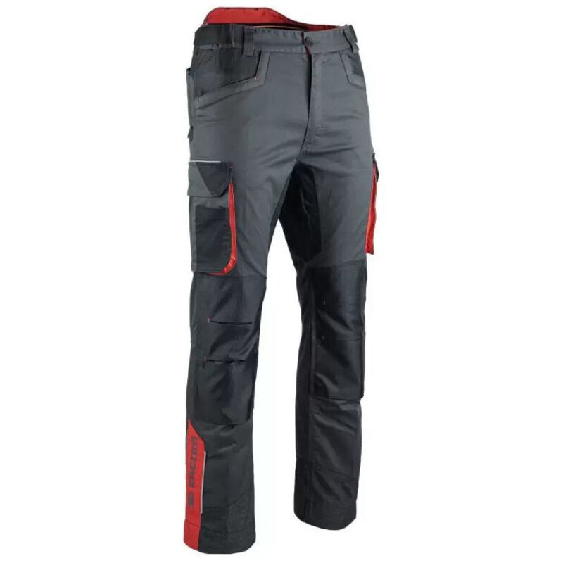 foto del prodotto facom - pantaloni elasticizzati steps nero grigio rosso taglia 56 - fxww1010e-56