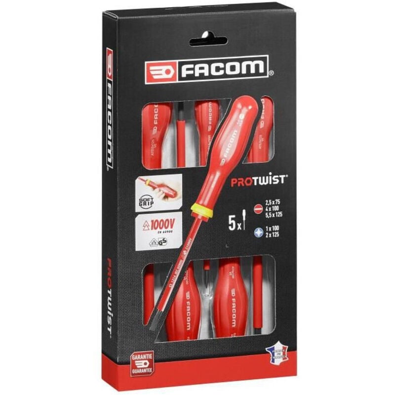 foto del prodotto facom set di 5 caccia viti isolati 1000v