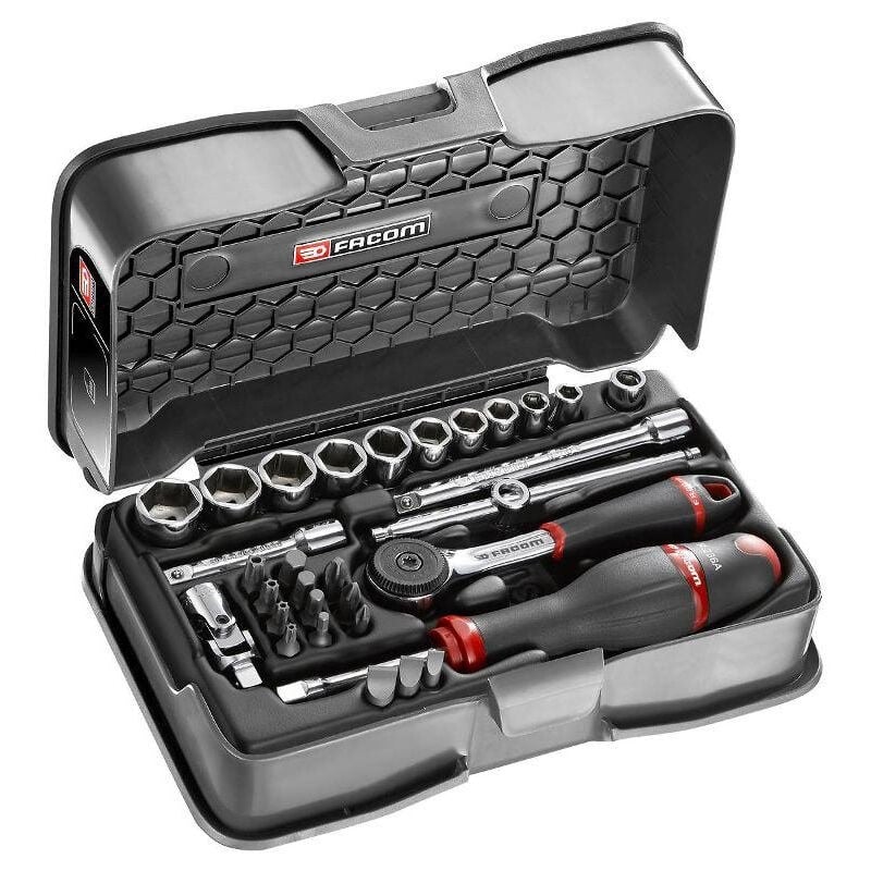 foto del prodotto facom set di bussole 1 4 esagono mm r.161b 31 pezzi r.161 5p6