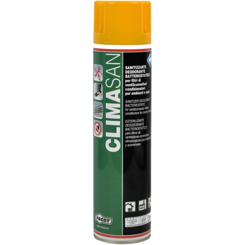 foto del prodotto facot chemicals facot climasan spray detergente sanitizzante per filtri condizionatori 400 ml articolo clisan0400
